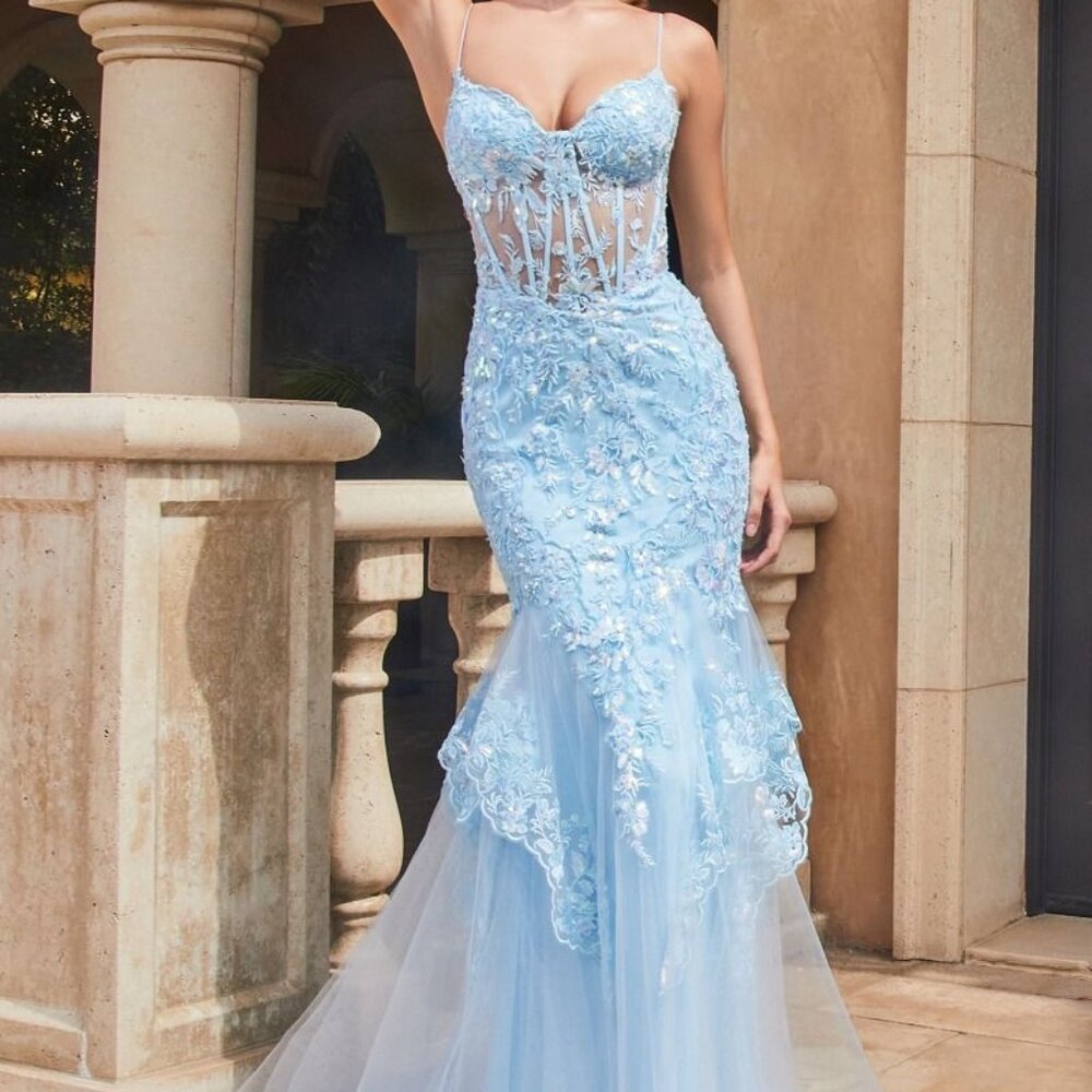 Blue Mermaid Prom Dress, Formal Party Evening Bridesmaid